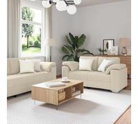 QZZCED Juego de Sofá Moderno 3 Piezas con Cojín Gris Tela 219 x 77 x 82 cm, Conjunto de Sillón, Sofá 2 y 3 Plazas para Interior y Exterior, Estructura de Acero Resistente y Acabado