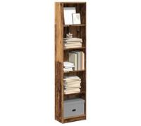 QZZCED Librería de aspecto de madera envejecida multifuncional para dormitorio, 40 x 24 x 176 cm, material de madera
