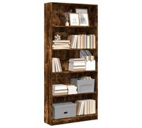 QZZCED Librería de roble ahumado multifuncional para almacenamiento, 80 x 24 x 176 cm, material de madera
