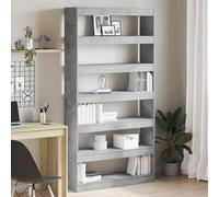 QZZCED Librería Gris Madera Estantería Salón Oficina Estantería para Oficina 100 x 30 x 198 cm Rectangular