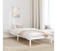 QZZCED Marco de Cama de Plataforma de Pino Macizo con 2 Mesitas de Noche Integradas, Estructura Sólida y Montaje Sencillo para Dormitorio Moderno Minimalista