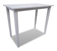 QZZCED Mesa Alta de Madera Blanca Mesa Alta de Madera para Cocina o Comedor, Mueble Auxiliar con Patas de Caucho