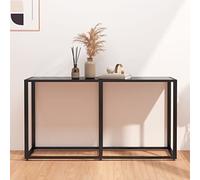 QZZCED Mesa Auxiliar de Cristal Templado y Acero con Amplia Superficie, Consola de Diseño Elegante y Sencillo para Hogar, Fácil de Limpiar y Muy Estable