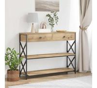 QZZCED Mesa Auxiliar de Madera Rústica con Almacenamiento - Mesa de Centro con Acabado Suave para Salón y Dormitorio - Mueble de Madera y Metal para Decoración y Organización del