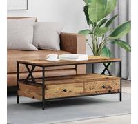 QZZCED Mesa de Café Moderna Rectangular con Estantes de Almacenamiento para Sala de Estar, Superficie de Madera Duradera y Diseño Funcional para Organización y Entretenimiento