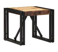QZZCED Mesa de Centro de Madera de Mango Macizo con Marco de Hierro, Estilo Industrial, Superficie Resistente para Bebidas, Mueble de Salón Duradero y Estable para Entretenimiento