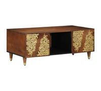 QZZCED Mesa de centro versátil, mesa auxiliar, mesa de salón para oficina, 100 x 54 x 40 cm, madera maciza de mango