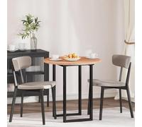 QZZCED Mesa de Comedor Redonda Moderna de Roble Macizo, Diseño Minimalista para Cocina y Sala de Estar, Acabado Marrón y Fácil Mantenimiento