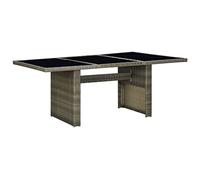 QZZCED Mesa de jardín marrón de ratán sintético y vidrio templado, mesa de patio, jardín, salón, balcón, mesa de comedor al aire libre, para jardines, terrazas, balcones