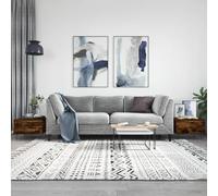 QZZCED Mesas Centro 2 uds Madera ingeniería Roble Ahumado Mesa de Centro con Cajón, Estilo Moderno y Almacenamiento Amplio 50x46x35 cm