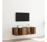 QZZCED Mueble de Pared para TV con Luces LED, Estilo Rústico y Moderno, Soporte Montado para Sala de Estar, Diseño con Iluminación Integrada y Construcción Sólida en