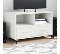 QZZCED Mueble para TV con Ruedas, Estantería y Cajones, Mueble de Salón con Almacenamiento Amplio, Soporte para Television, Mueble Expositor con Estantes y Material