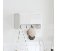 QZZCED Perchero de Pared Moderno 50 x 20 x 30 cm con Estantes y Ganchos Funcionales de Madera Elaborada Resistente para Organización de Entrada y Pasillo con Puerta con Bisagras