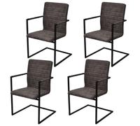 QZZCED Sillas de Comedor Voladizas Modernas con Estructura de Acero Tubular y Asiento Acogedor de Cuero de Poliuretano, Juego de 4 Sillas Elegantes para Comedor u