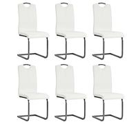 QZZCED Sillas de Comedor Voladizas Modernas, Juego de 6 Sillas Acolchadas con Tapizado de Cuero Sintético y Estructura de Madera Robusta, Fácil Montaje, 110 kg de