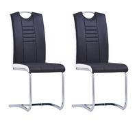 QZZCED Sillas Voladizas de Comedor Modernas, 2 Unidades con Tapizado de Cuero Sintético y Estructura de Acero Cromado, Ergonómicas y Fáciles de Limpiar, para Hogar,