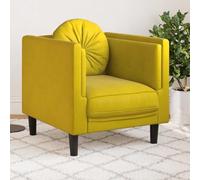 QZZCED Sillón con cojín Terciopelo Amarillo Sillón Acolchado de Terciopelo Suave para Sala de Estar, Diseño Moderno y Cómodo