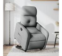 QZZCED Sillón de relax con ayuda para levantarse, color gris claro, de tela, para dormitorio, oficina