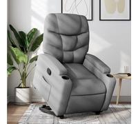 QZZCED Sillón de relax con ayuda para levantarse, color gris claro, de tela, silla de espera, para cocina o oficina