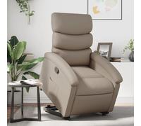 QZZCED Sillón de relax con ayuda para levantarse, color marrón capuchino, de piel sintética, para sala de espera, para dormitorio, salón