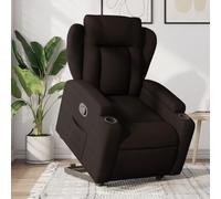 QZZCED Sillón de relax con ayuda para levantarse, color marrón oscuro, tela, silla de dormitorio, silla de oficina para hotel o cocina