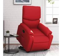 QZZCED Sillón de relax con ayuda para levantarse, color rojo, piel sintética, para dormitorio, salón, oficina