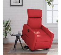 QZZCED Sillón de relax con ayuda para levantarse, color rojo, piel sintética, silla de espera para oficina o dormitorio