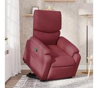 QZZCED Sillón de relax con ayuda para levantarse de tela, color rojo vino