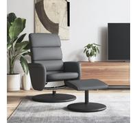 QZZCED Sillón de relax con reposapiés, color gris, piel sintética, silla de oficina, silla de espera para hotel o oficina