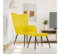QZZCED Sillón de Relax con reposapiés Tela Amarillo Mostaza Sillón de Relax Moderno con Estructura de Acero y Tejido Suave al Tacto