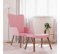 QZZCED Sillón de relax con taburete, color rosa, terciopelo, silla de oficina, silla de espera para dormitorio, oficina
