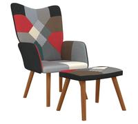 QZZCED Sillón de relax con taburete, tela de patchwork, silla de espera para hotel o oficina