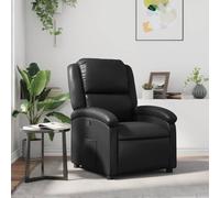 QZZCED Sillón de relax de piel sintética, color negro, para sala de espera para oficina o cocina