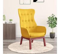 QZZCED Sillón de Relax de Tela Amarillo Mostaza Sillón Relax con Reposapiés, Estructura Robusta y Patas de Madera para Máximo Confort