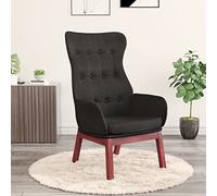 QZZCED Sillón de Relax de Tela Negro Sillón Relax con Reposapiés, Estructura Robusta y Patas de Madera para Máximo Confort