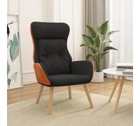 QZZCED Sillón de Relax de Tela y PVC Negro Sillón Relax con Reposapiés, Cuero Sintético y Estructura Metálica para Máximo Confort.