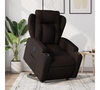 QZZCED Sillón de relax eléctrico con ayuda para levantarse, color marrón oscuro, tela de espera, sillón de salón, para oficina o hotel