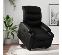 QZZCED Sillón de relax eléctrico con ayuda para levantarse, color negro, piel sintética, silla de dormitorio, silla de lectura para oficina o hotel