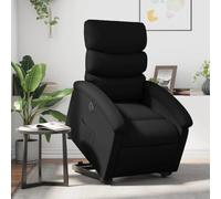 QZZCED Sillón de relax eléctrico con ayuda para levantarse, color negro, piel sintética, silla de salón, silla de espera para oficina o cocina