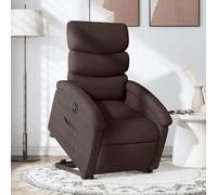 QZZCED Sillón de relax eléctrico con ayuda para levantarse, de tela, color marrón oscuro, silla de lectura, silla de espera para oficina o dormitorio