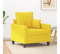 QZZCED Sillón de Tela Amarillo Claro Sillón Moderno y Cómodo con Estructura Robusta y Tela Transpirable 60 cm