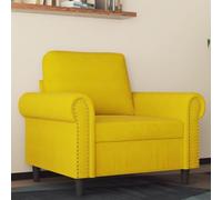 QZZCED Sillón de Terciopelo Amarillo Sillón Acolchado de Terciopelo Suave con Estructura Metálica Estable y Diseño Moderno para Sala 60 cm
