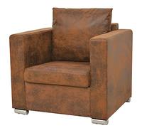 QZZCED Sillón marrón imitación ante silla de lectura silla de cocina para dormitorio cocina