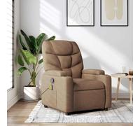 QZZCED Sillón reclinable con Masaje de Tela marrón Sillón Reclinable Eléctrico con Función Automática y Reposapiés Ajustable