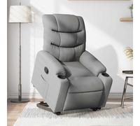 QZZCED Sillón reclinable elevable de Tela Gris Claro Sillón Reclinable Elevador Eléctrico para Personas Mayores con Función Manual