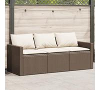 QZZCED Sofá de Jardín 3 Plazas con Cojines Acolchados, Estructura de Acero y Ratán PE Resistente, Fundas Desenfundables Lavables para Exterior, Mueble Duradero para Terraza o Patio