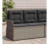 QZZCED Sofá de Jardín Reclinable con Cojines Acolchados, Ratán Sintético y Estructura de Acero, Respaldo Ajustable y Reposapiés, Fundas Desenfundables Lavables, Mueble de Exterior