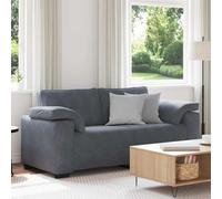 QZZCED Sofá Loveseat Gris Oscuro 140 cm Terciopelo Suave, Estructura Robusta de Madera Contrachapada y Metal, Diseño Moderno para Sala de Estar o Dormitorio, Cómodo Asiento