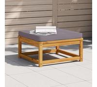 QZZCED Taburete de Jardín con Cojín de Madera de Acacia Maciza, Otomana Modular para Terraza y Patio, Diseño de Listones para Evitar Estancamiento de Agua, Resistente y Duradero,