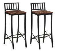 QZZCED Taburetes Altos 2 Unidades de Madera Maciza Reciclada con Reposapiés para Decoración Rústica del Hogar, Diseño Práctico y Material Duradero para Uso en Cocina y Salón